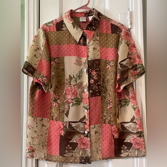 Vintage Floral Patchwork Two-Piece Set Size 16W - Picture 5 of 14